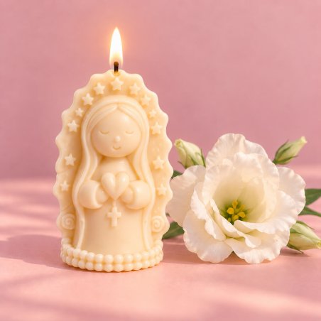 Velas Virgen con manto