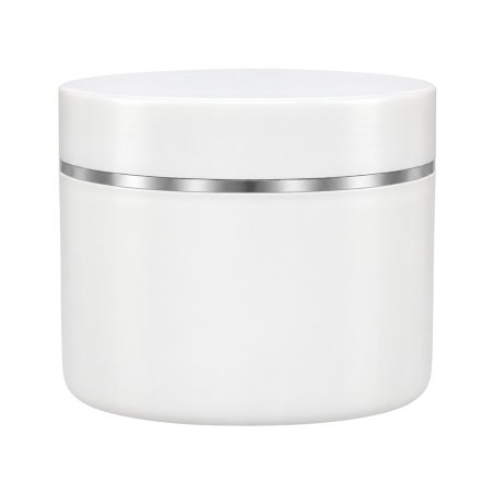 Comprar tarro 200 ml blanco perla cilíndrico con tapa y ribete plateado
