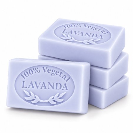 Molde jabon de lavanda — cuatro jabones apilados