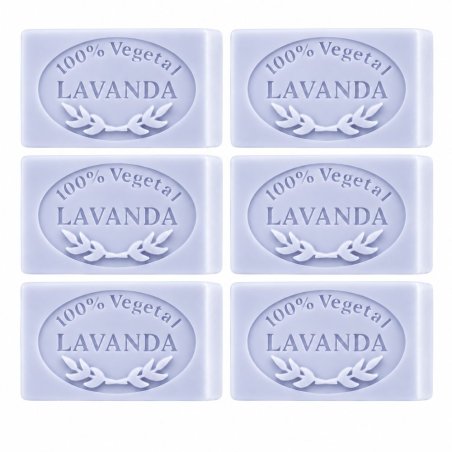 Molde jabon de lavanda — seis pastillas de jabón