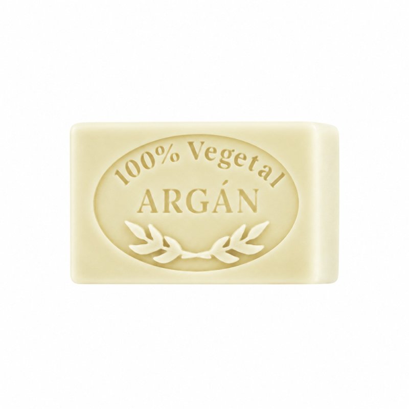 Molde jabon de argan — jabón sobre fondo blanco