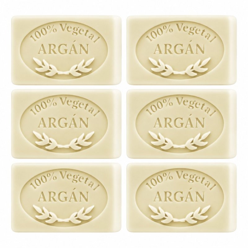 Molde jabon de argan — seis pastillas de jabón