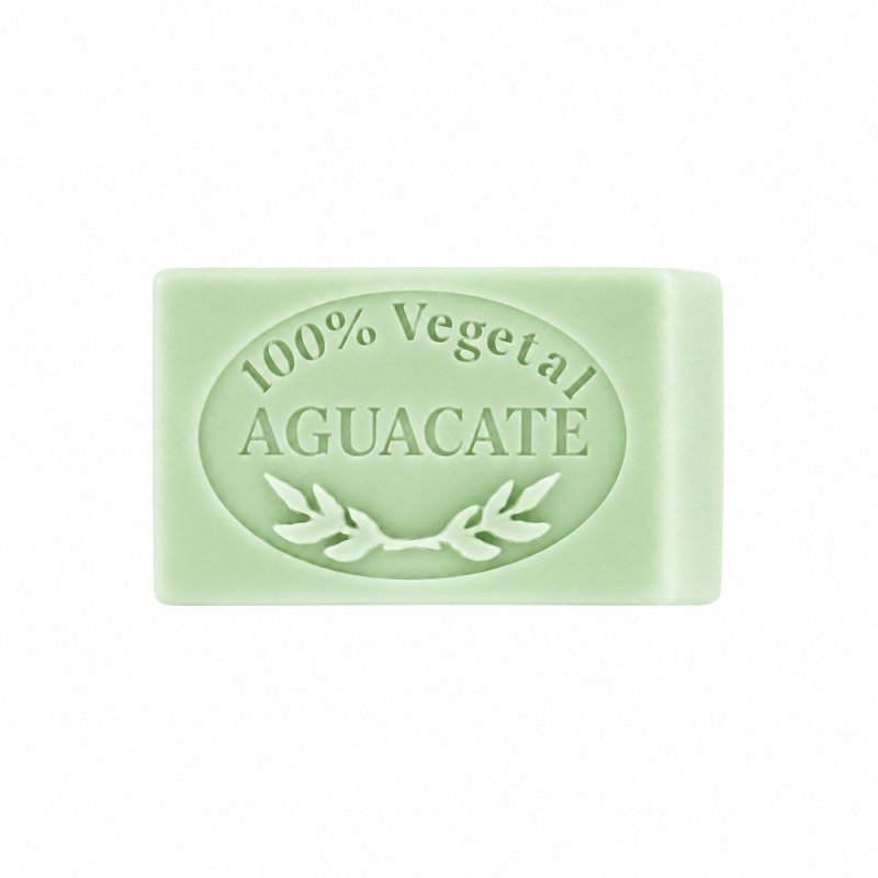 Molde jabon de aguacate — jabón sobre fondo blanco