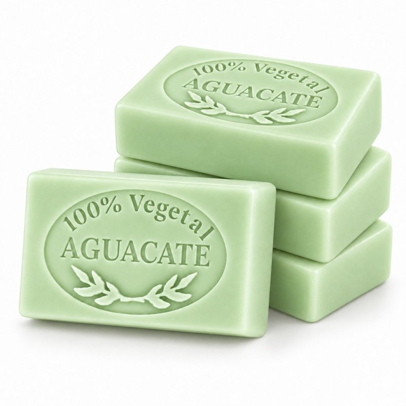 Molde jabon de aguacate — cuatro jabones apilados