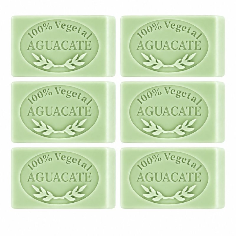 Molde jabon de aguacate — seis pastillas de jabón