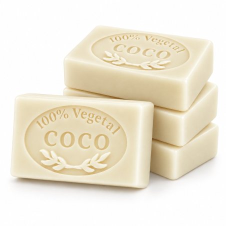 Molde jabon de coco — cuatro jabones apilados