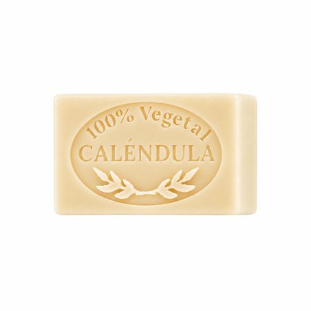 Molde jabon de calendula — jabón sobre fondo blanco