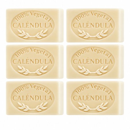 Molde jabon de calendula — seis pastillas de jabón