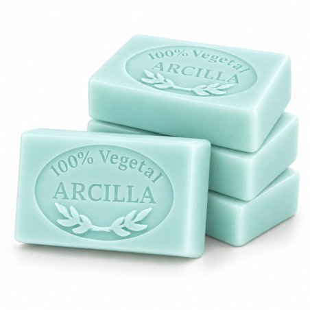 Molde jabon de arcilla — cuatro jabones apilados