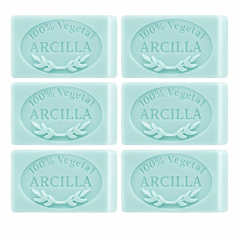 Molde jabon de arcilla — seis pastillas de jabón