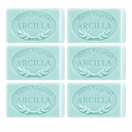 Molde jabon de arcilla — seis pastillas de jabón