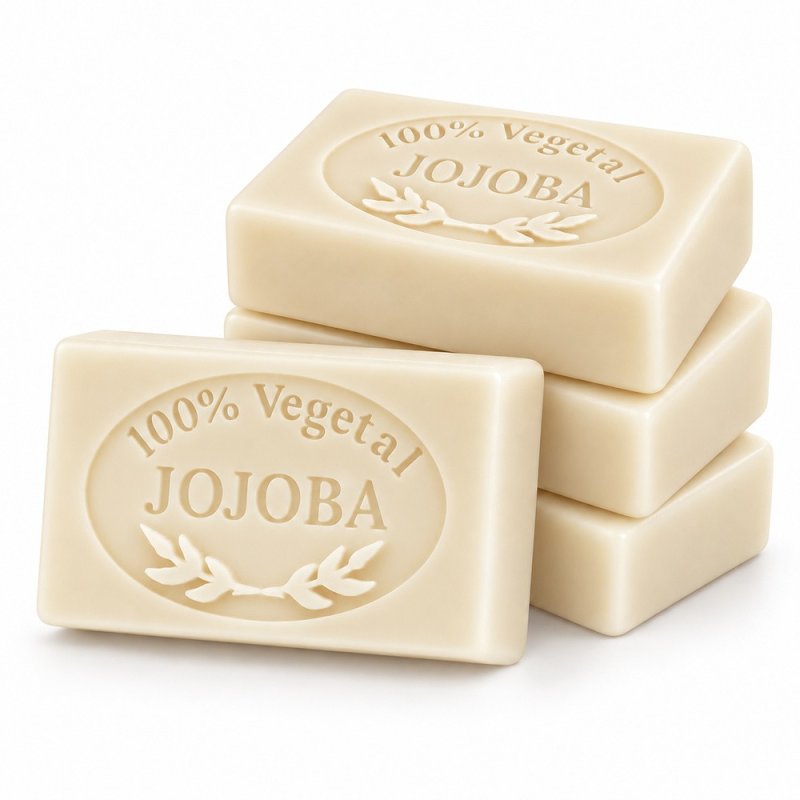Molde jabon de jojoba — cuatro jabones apilados