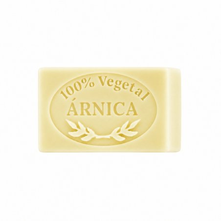 Molde jabon de arnica — jabón sobre fondo blanco
