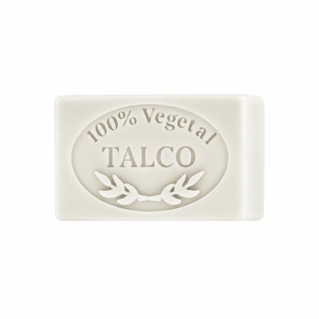 Molde jabon fragancia talco — jabón sobre fondo blanco