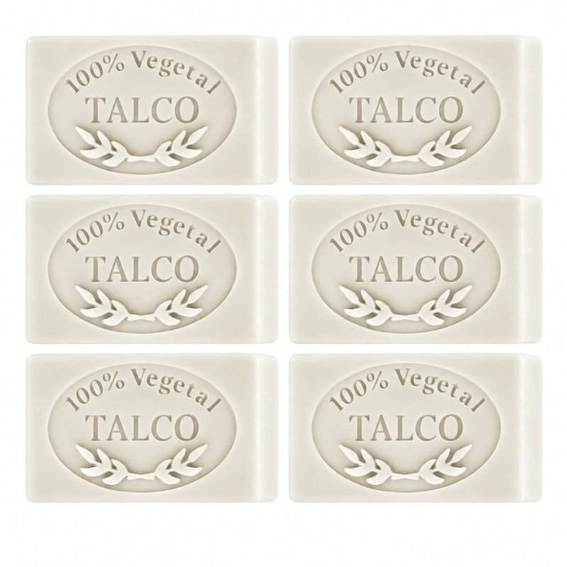 Molde jabon fragancia talco — seis pastillas de jabón