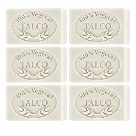 Molde jabon fragancia talco — seis pastillas de jabón
