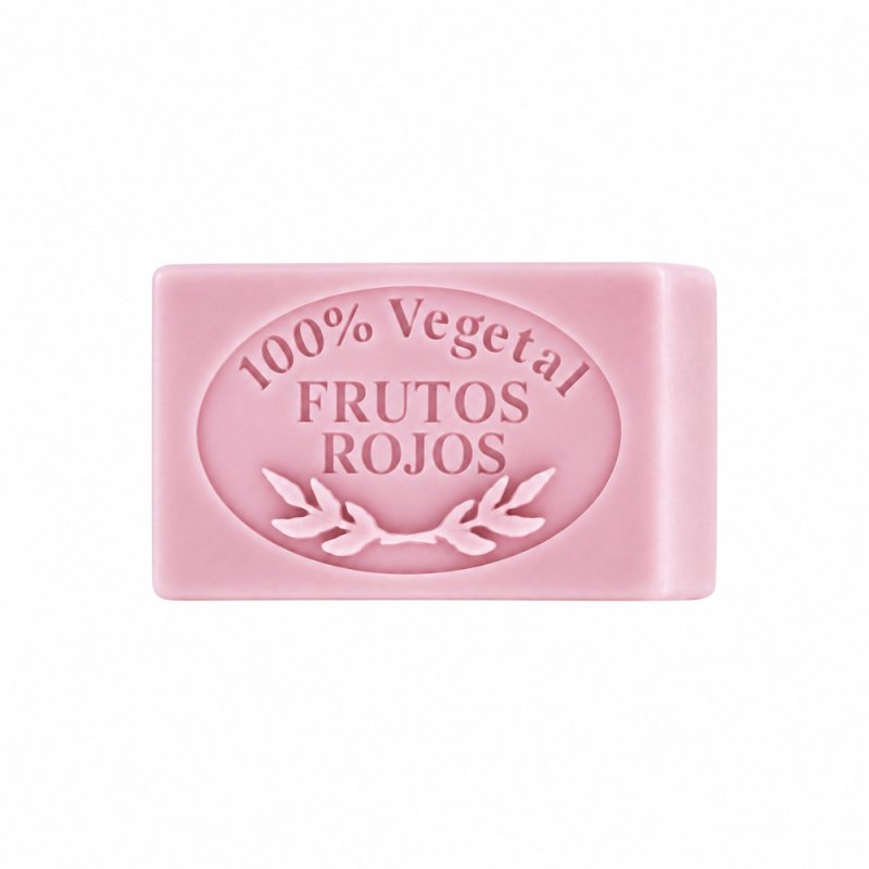 Molde jabon de frutos rojos — jabón sobre fondo blanco