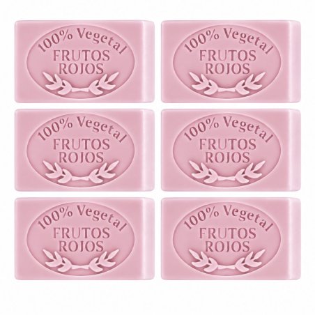 Molde jabon de frutos rojos — seis pastillas de jabón