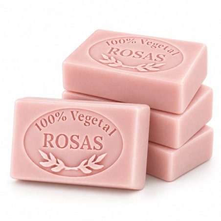 Molde jabon de rosas — cuatro jabones apilados