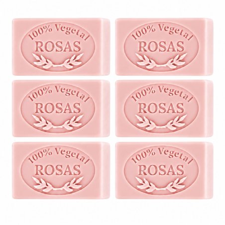 Molde jabon de rosas — seis pastillas de jabón