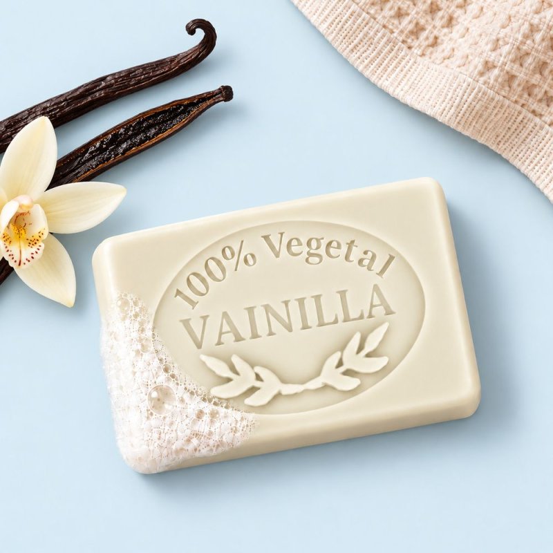 Molde jabon de vainilla — jabón en escena lifestyle