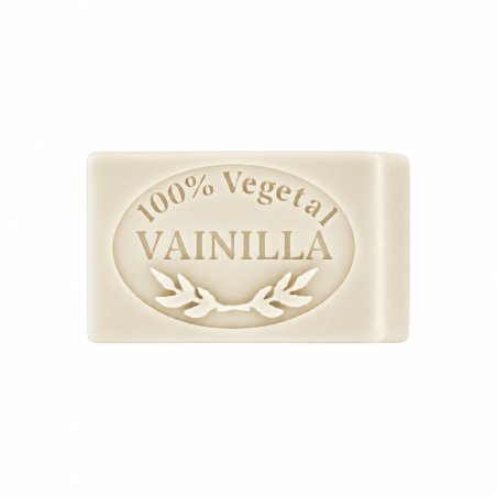 Molde jabon de vainilla — jabón sobre fondo blanco
