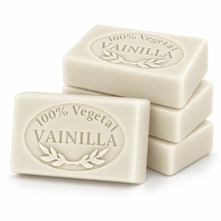 Molde jabon de vainilla — cuatro jabones apilados
