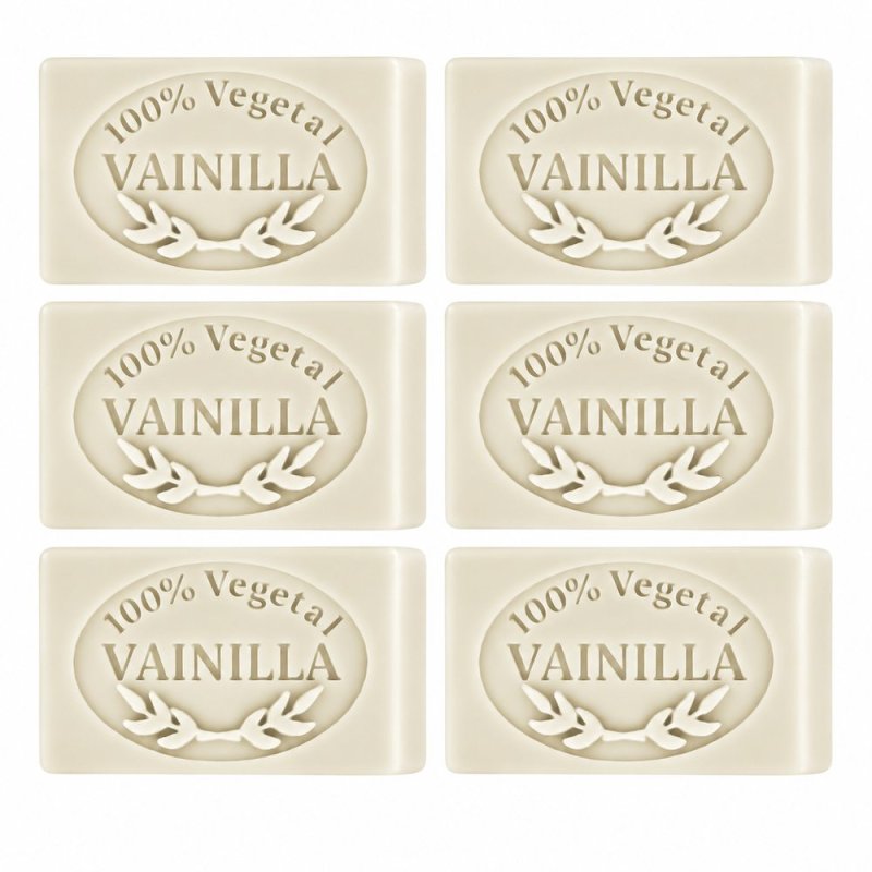 Molde jabon de vainilla — seis pastillas de jabón