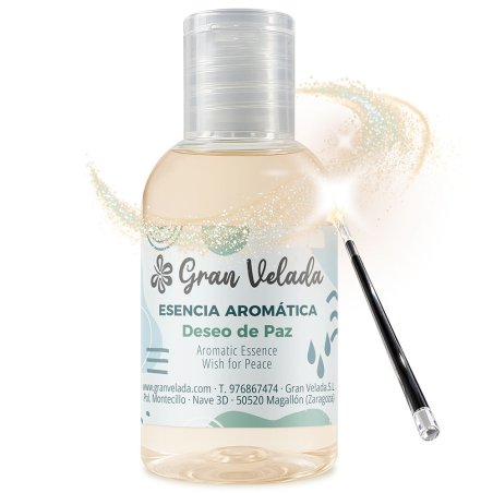 Flacon d’essence aromatique Deseo de Paz avec baguette et éclats décoratifs