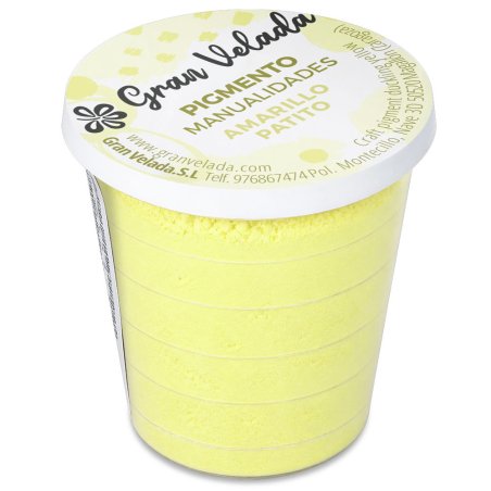 Pigmento amarillo patito: envase cerrado sobre fondo blanco