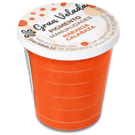 Pigmento laranja abobora: embalagem fechada sobre fundo branco