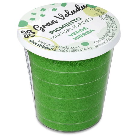Pigmento verde hierba: envase cerrado sobre fondo blanco