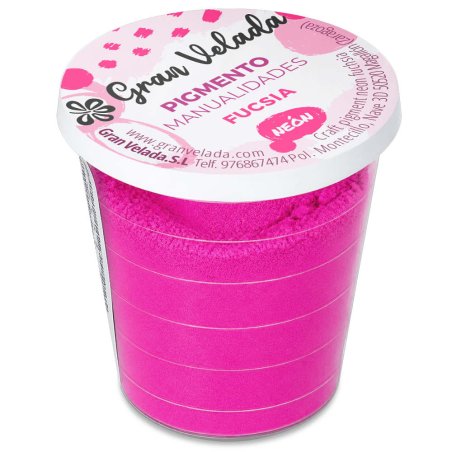 Pigmento cor fucsia neon: embalagem fechada sobre fundo branco