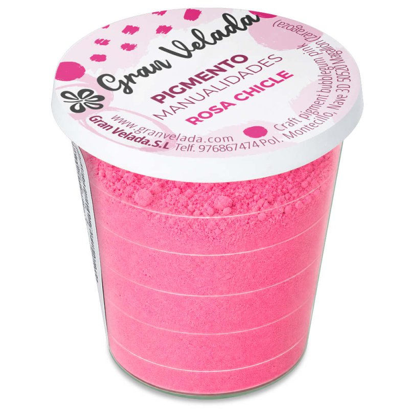 Pigmento rosa chicle: envase cerrado sobre fondo blanco