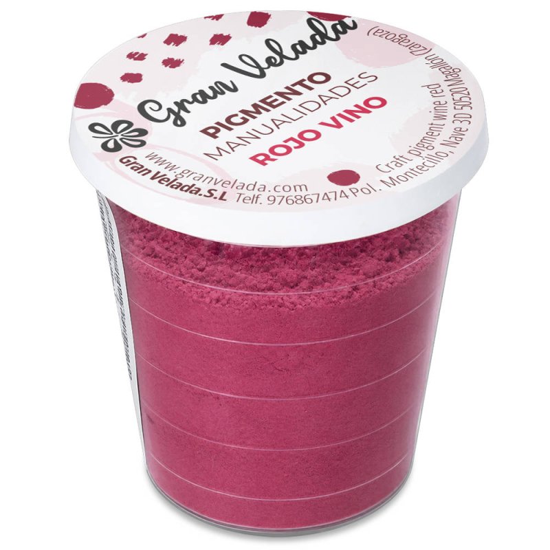 Pigment rouge vin: pot fermé sur fond blanc