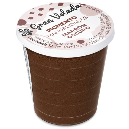 Pigmento marron oscuro: envase cerrado sobre fondo blanco