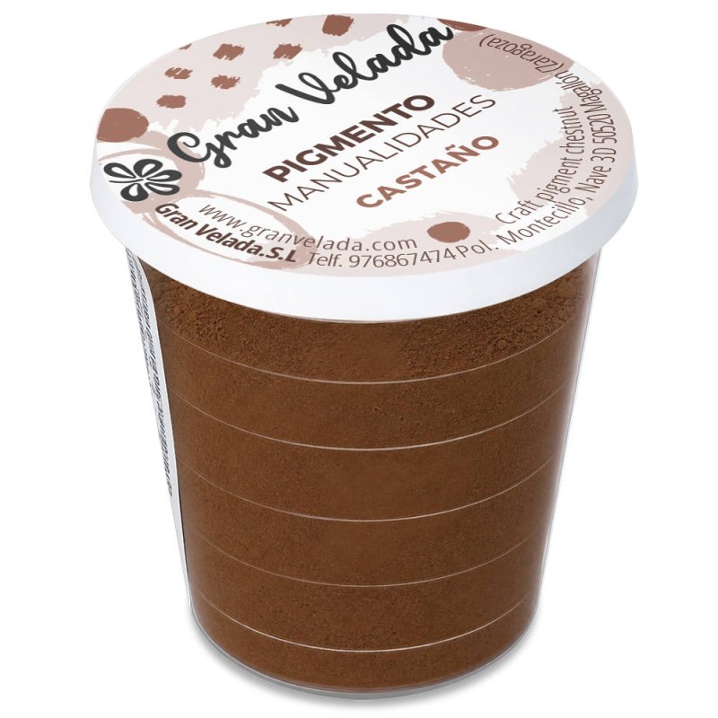 Pigment châtain: pot fermé sur fond blanc
