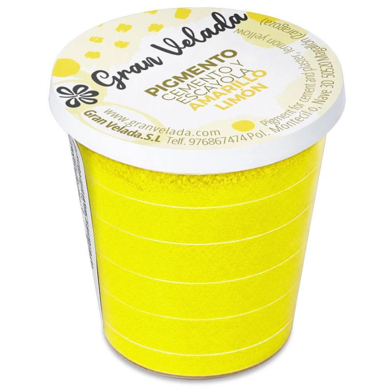 Envase de pigmento amarillo limón para cemento y escayola Gran Velada