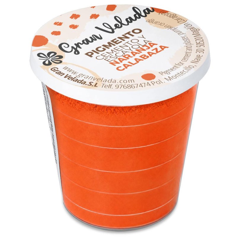 Envase de pigmento naranja calabaza para cemento y escayola Gran Velada