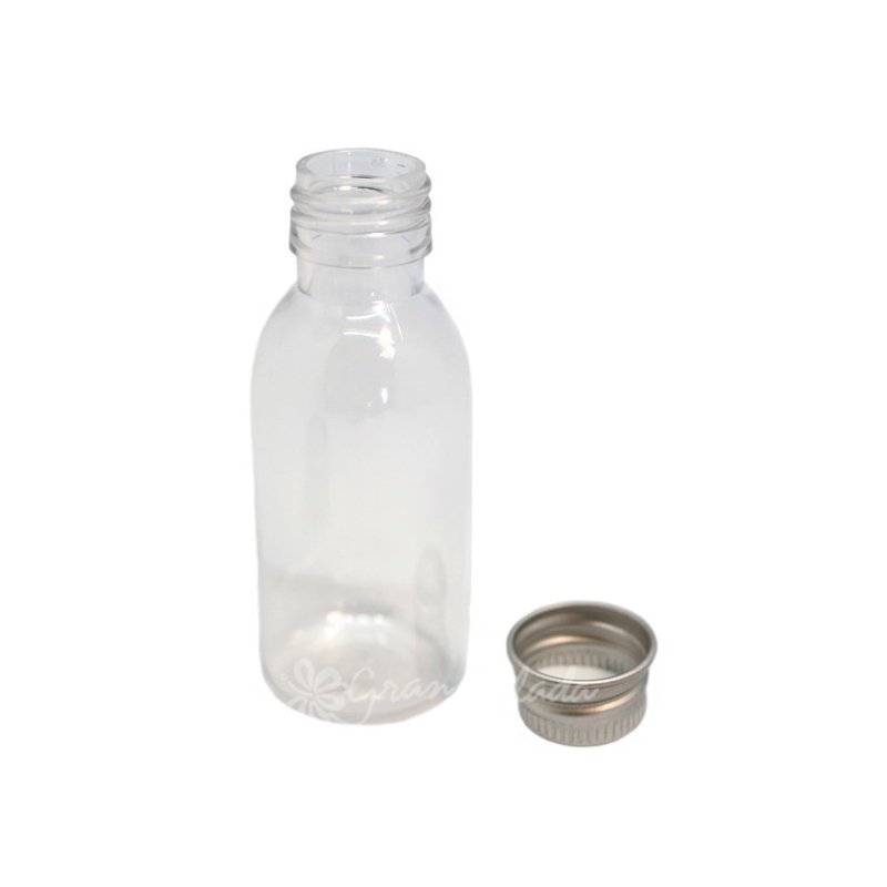 Botella PET transparente 30 ml tapon aluminio - Botella pet transparente 30 ml. tapa aluminio cosmetica. - Botellas para cosmeti