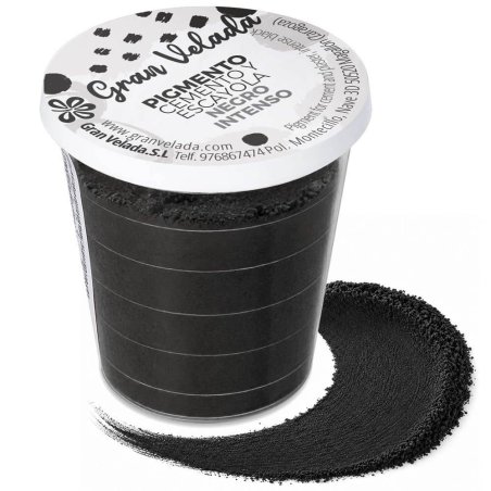 Pigment noir intense pour ciment et plâtre, pot avec échantillon de couleur