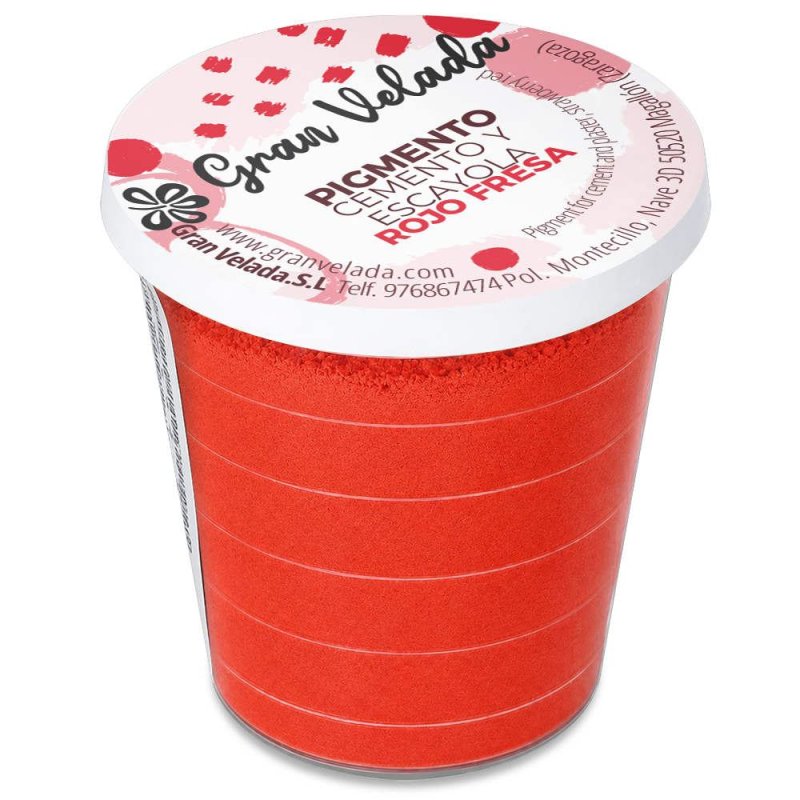 Envase de pigmento rojo fresa para cemento y escayola Gran Velada