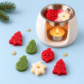Molde para wax melts 8 figuritas de Navidad