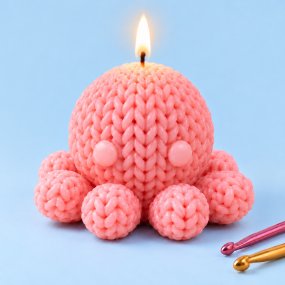 Molde para velas pulpo de ganchillo