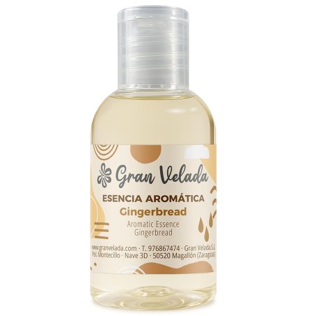 Flacon de fragrance gingerbread sur fond blanc