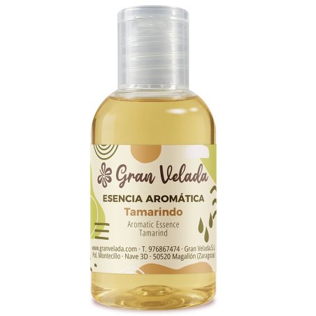 Frasco de essência aromática de tamarindo sobre fundo branco