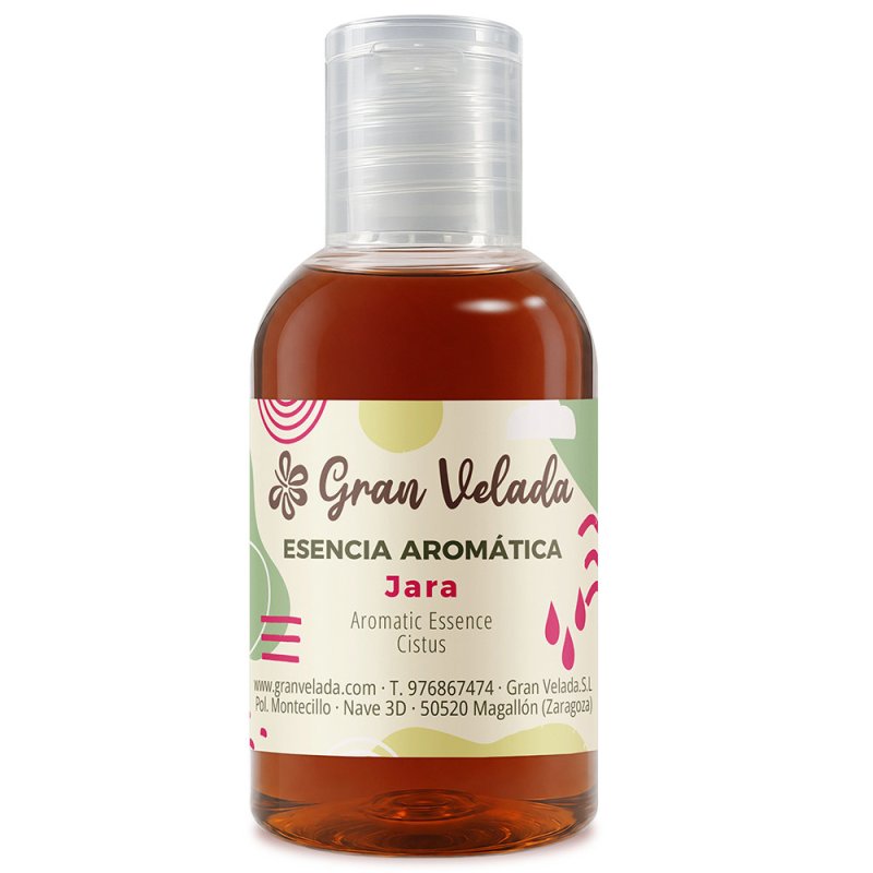 Frasco de essência aromática de esteva sobre fundo branco