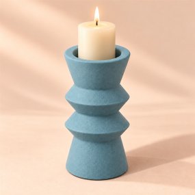 Molde portavelas candelabro geométrico con dos anillos 11,5 x 6 cm