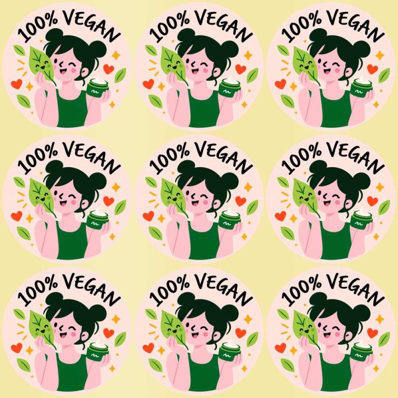 Blíster de 9 pegatinas redondas 100% vegan con vinilo pelado.