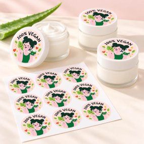 Autocolantes redondos 100% vegan